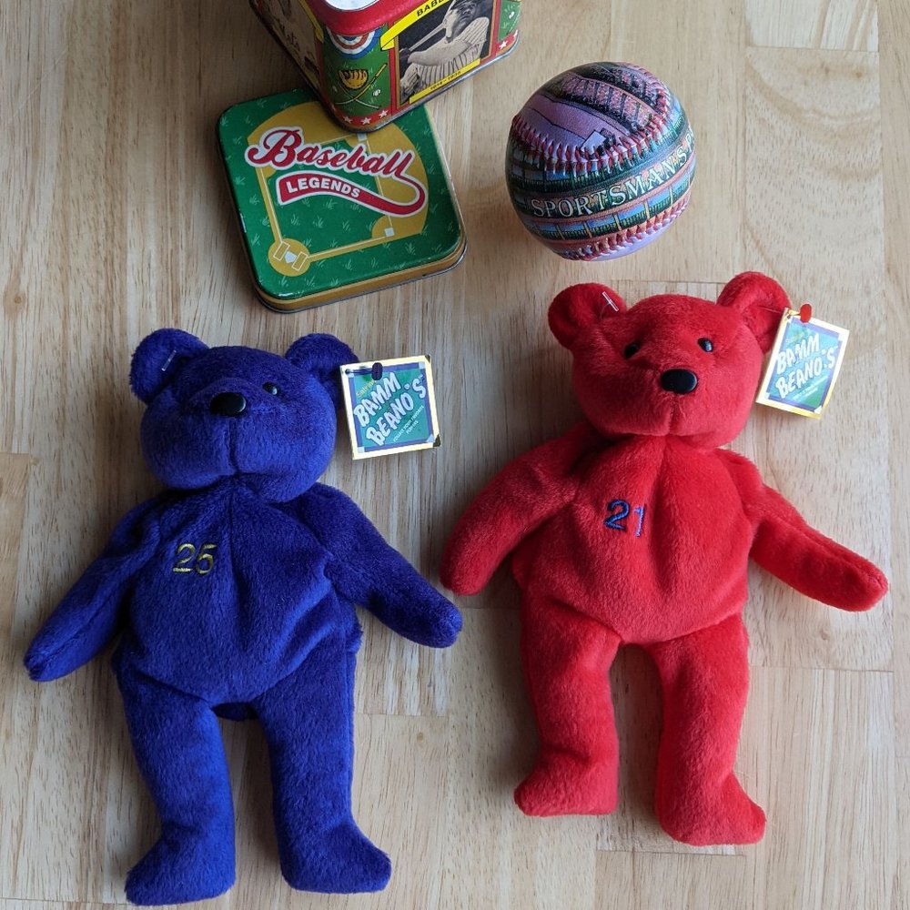 Baseball Bamm Beano's Bears, Collector's Ball & Tin